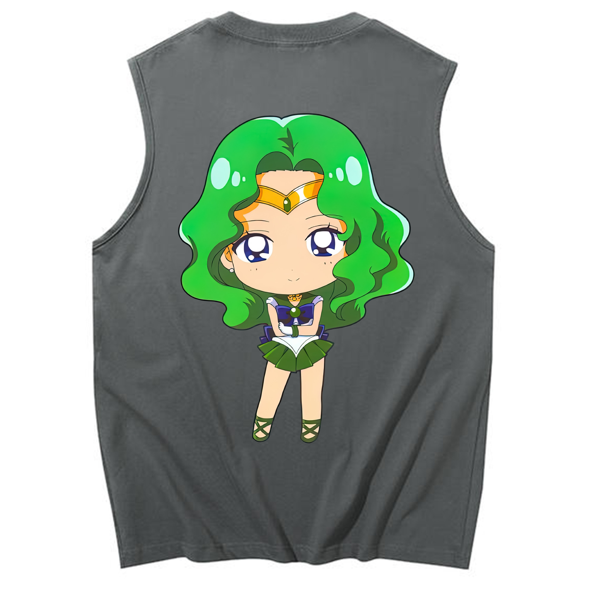 （画像用） 美少女戦士セーラームーン 海王 みちる（かいおう みちる） Sailor Moon Kaiou Michiru コットン100％タンクトップ（背面プリント）